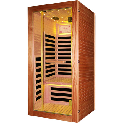Single-Person Sauna with Starry Sky & Colorful LED Lighting