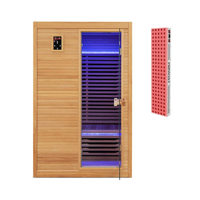 2-Person Hemlock Far Infrared Sauna with Red & Near-Infrared Light Panel
