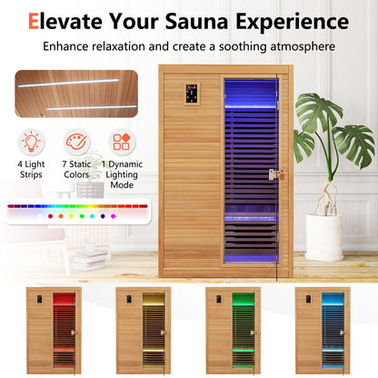 2-Person Hemlock Far Infrared Sauna with Red & Near-Infrared Light Panel
