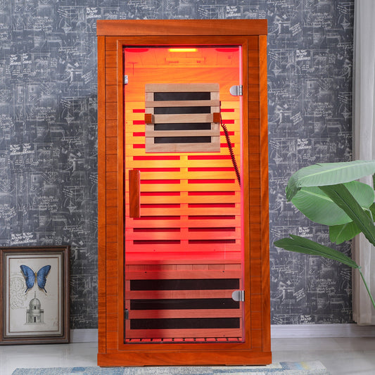 Single-Person Infrared Sauna | Bluetooth, LCD & 7-Color Lighting