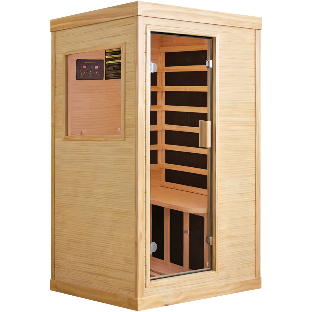 HOSAUNA Chilean Pine One-Person Sauna with Ambient Lighting