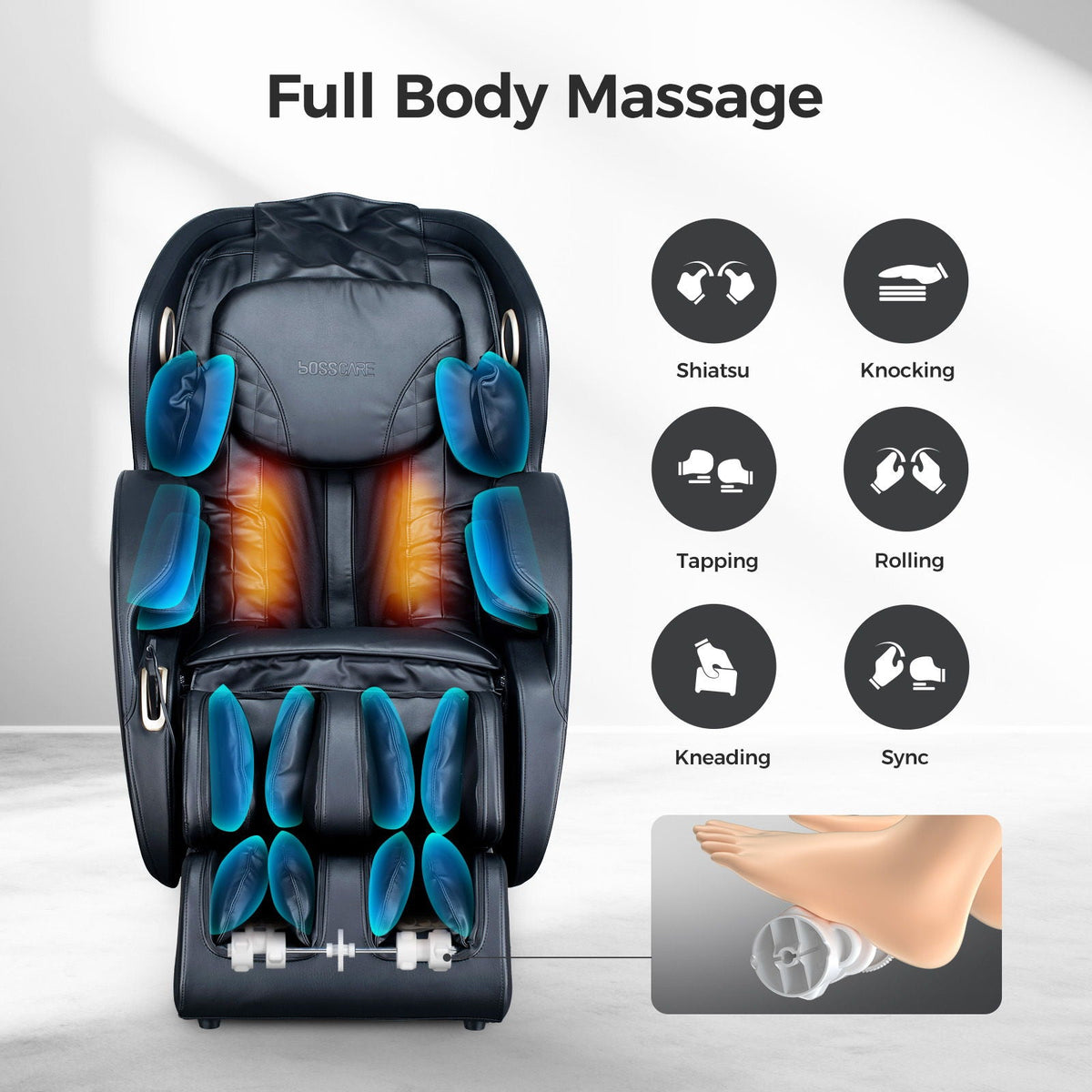 Bosscare 3D SL-Track Zero-Gravity Massage Chair with App Control