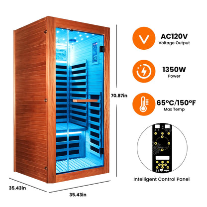 Single-Person Sauna with Starry Sky & Colorful LED Lighting