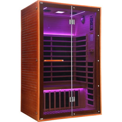 Canadian Hemlock Two-Person Sauna with Carbon Heating Panels