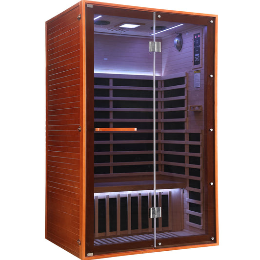 Canadian Hemlock Two-Person Sauna with Carbon Heating Panels
