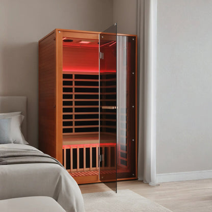 Canadian Hemlock Two-Person Sauna with Carbon Heating Panels