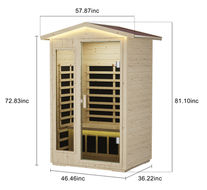 XY-902VY 1850W Two-Person Far-Infrared Sauna with Bluetooth