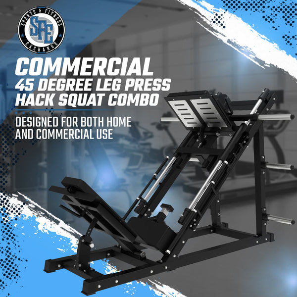 SFE Commercial 45-Degree Plate-Loaded Leg Press Hack Squat Combo Machine