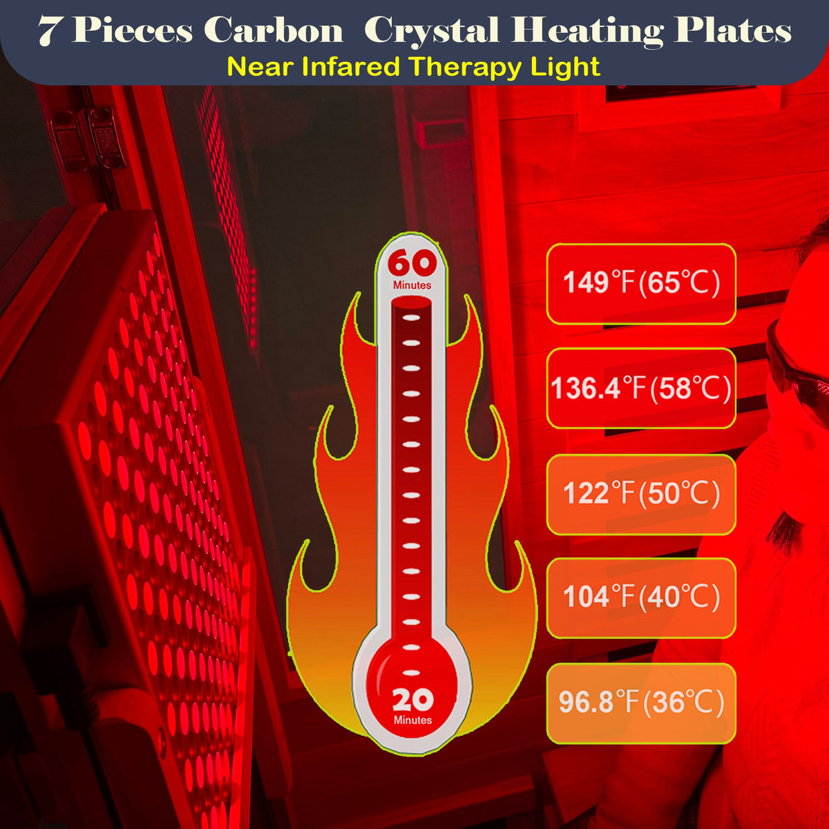 Single-Person Infrared Sauna | Bluetooth, LCD & 7-Color Lighting