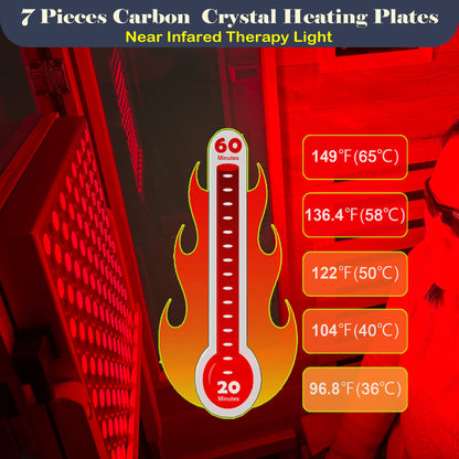 Single-Person Infrared Sauna | Bluetooth, LCD & 7-Color Lighting