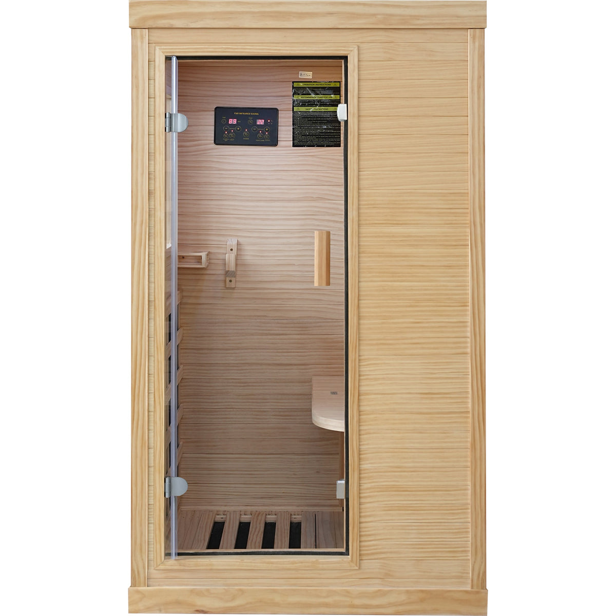 HOSAUNA Chilean Pine One-Person Sauna with Ambient Lighting