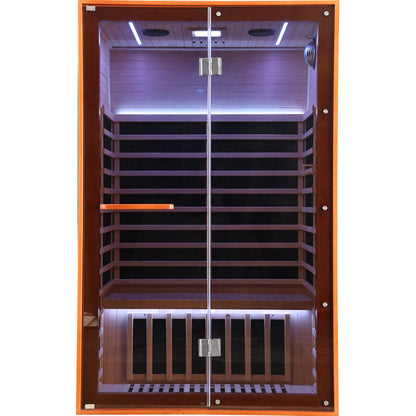 Canadian Hemlock Two-Person Sauna with Carbon Heating Panels