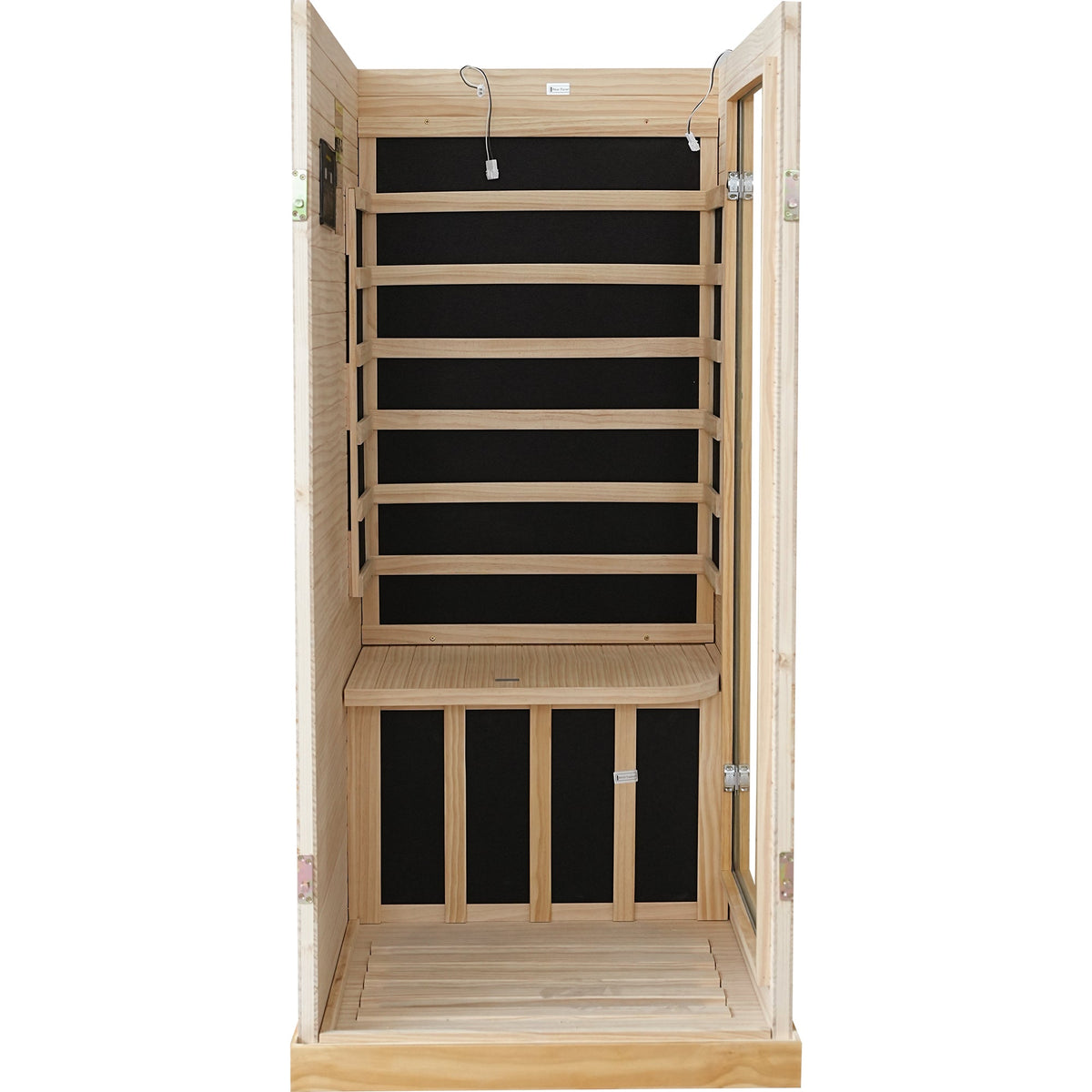 HOSAUNA Chilean Pine One-Person Sauna with Ambient Lighting
