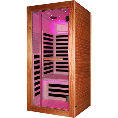 Single-Person Sauna with Starry Sky & Colorful LED Lighting