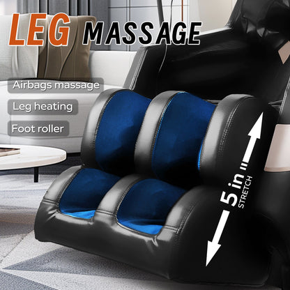 Zero-Gravity Full-Body Air Pressure Massage Chair with Bluetooth Speakers