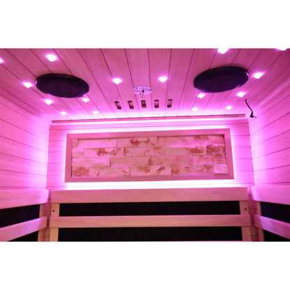 American White Oak One-Person Sauna with LED Lighting