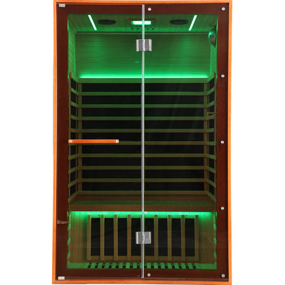 Canadian Hemlock Two-Person Sauna with Carbon Heating Panels