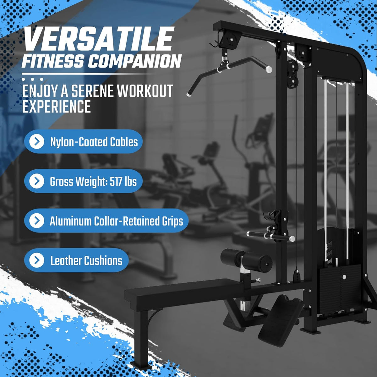 Selectorized Lat Pulldown & Low Row Combo w/ 250lb weight stack