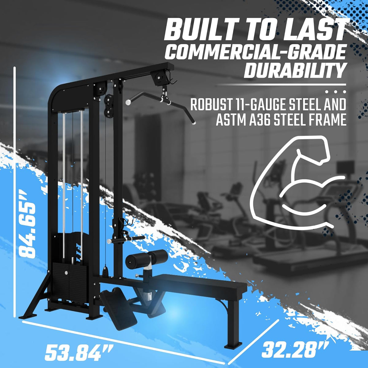 Selectorized Lat Pulldown & Low Row Combo w/ 250lb weight stack