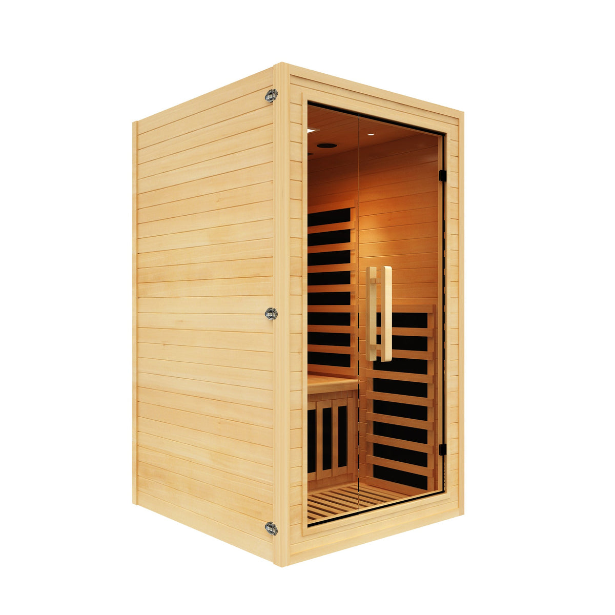 NiceBeam 1-2 Person Full-Body Premium Canadian Hemlock Infrared Sauna with Red Light