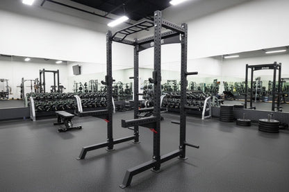 SFE Commercial Squat Rack with Weight Storage | Olympic Bar Included