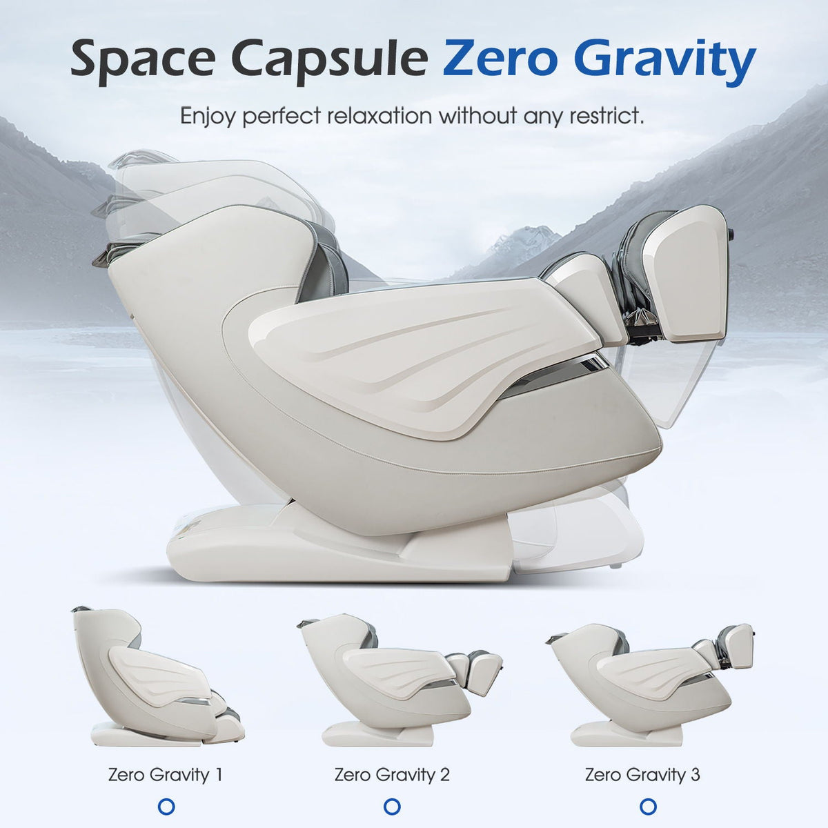 Bosscare GR8686 3D SL-Track Zero-Gravity Massage Chair with AI Voice and App Control – Gray
