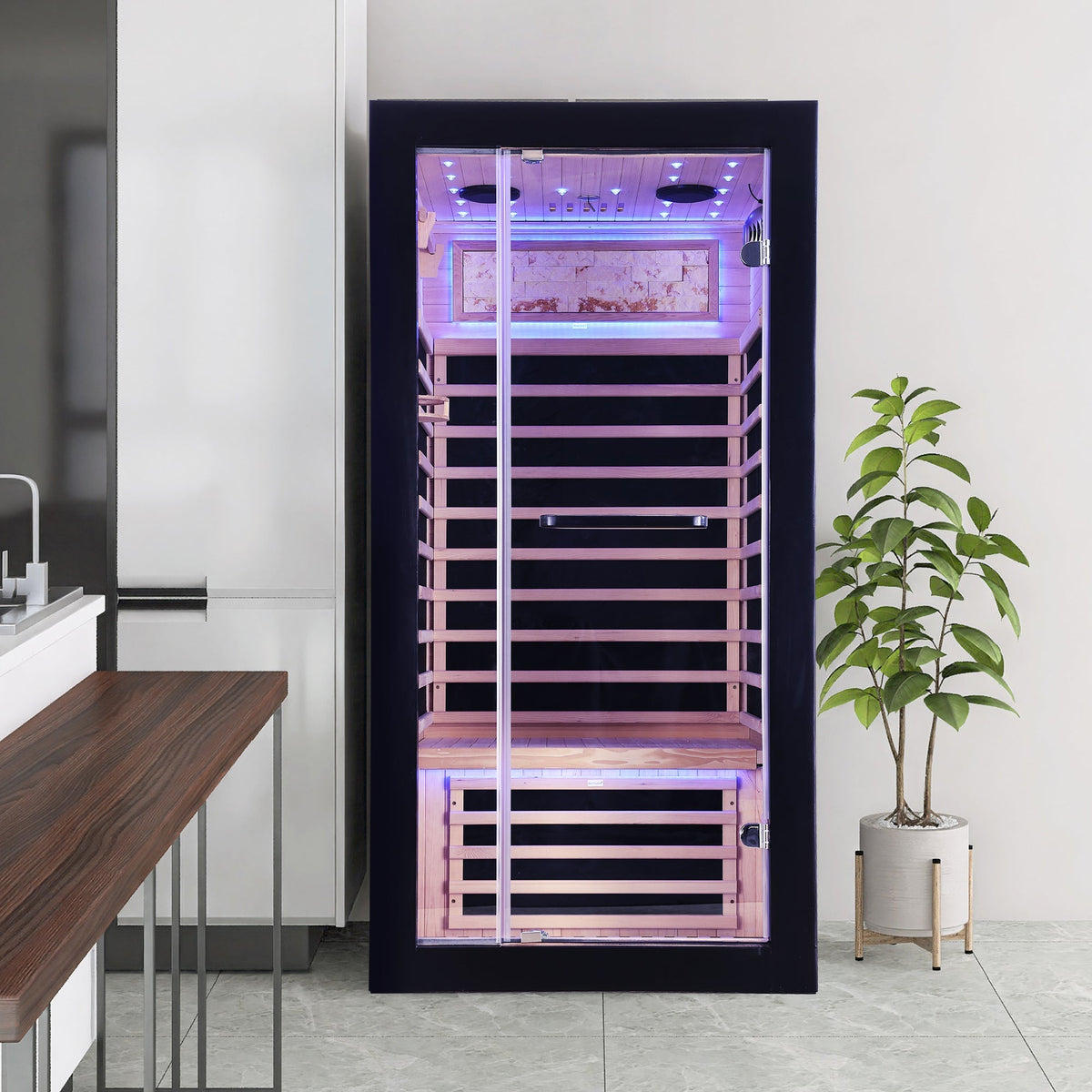 Single-Person Infrared Sauna | Starlight Ceiling & Carbon Heat