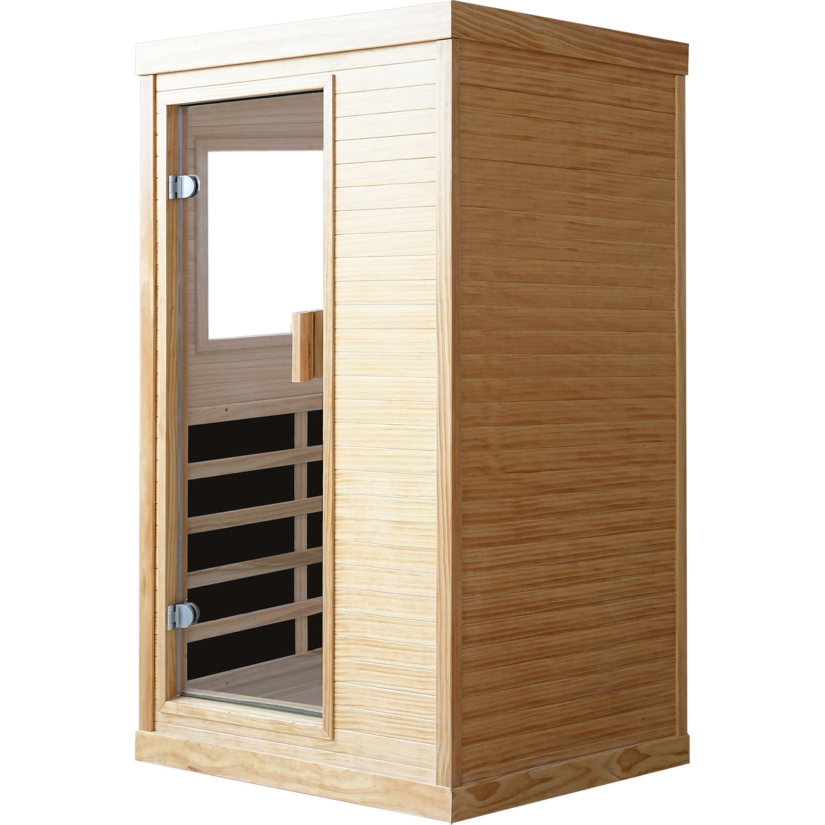 HOSAUNA Chilean Pine One-Person Sauna with Ambient Lighting