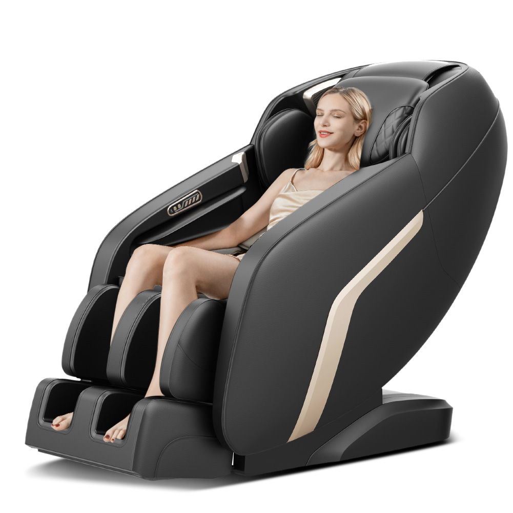 3D SL-Track Full-Body Zero-Gravity Massage Chair with Thai Stretch – Black
