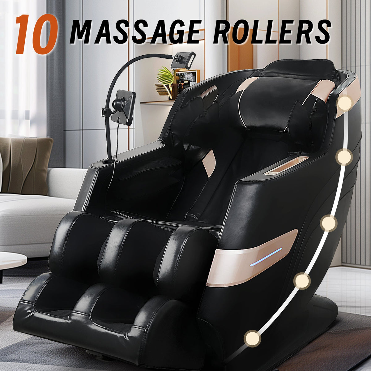 Zero-Gravity Full-Body Air Pressure Massage Chair with Bluetooth Speakers