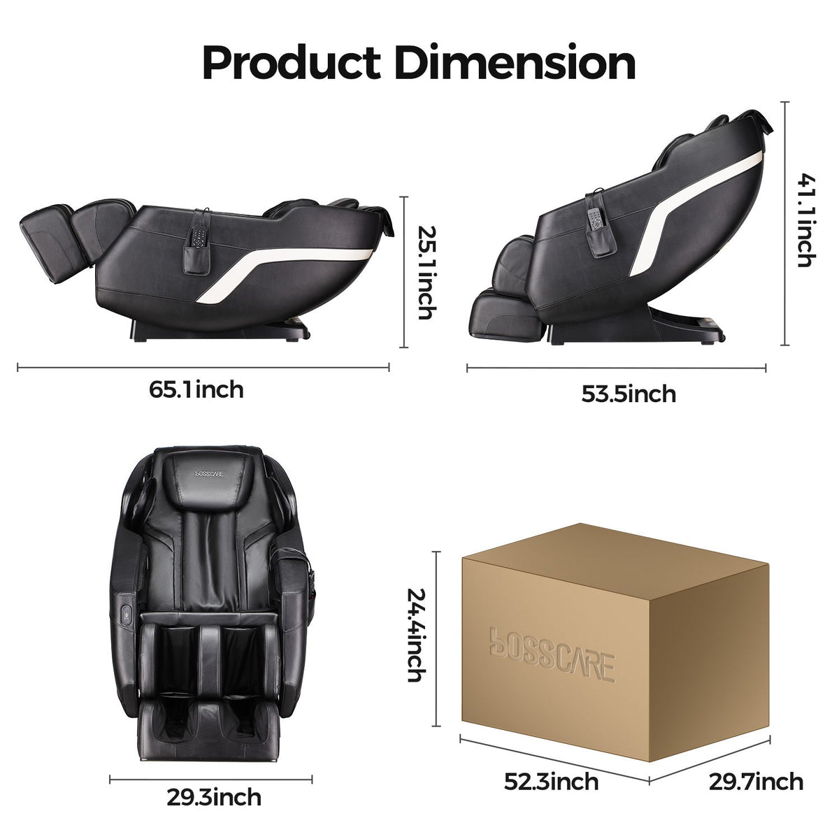 SL-Track Full-Body Airbag Massage Recliner – Black