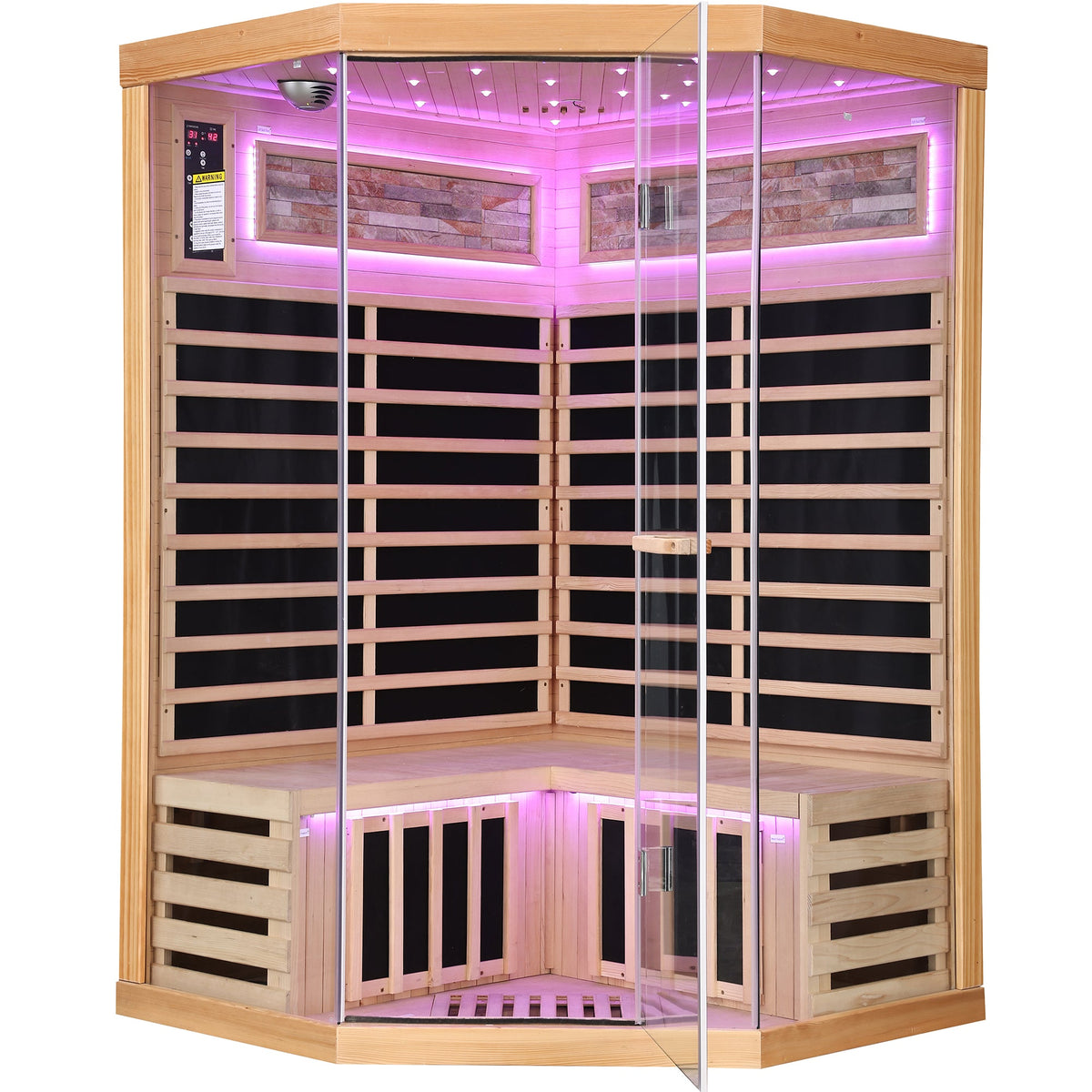 Canadian Hemlock Two-Person Sauna with Starry Sky Lighting