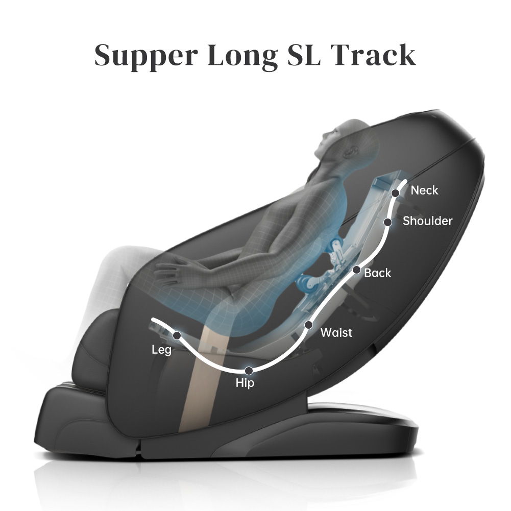 3D SL-Track Full-Body Zero-Gravity Massage Chair with Thai Stretch – Black