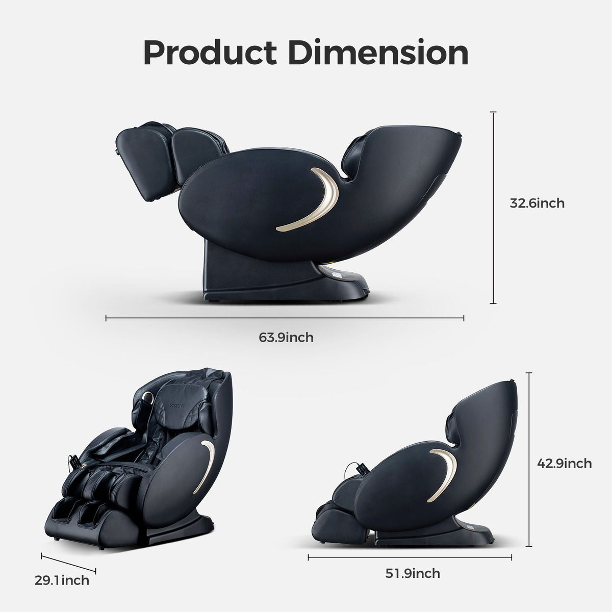 Bosscare 3D SL-Track Zero-Gravity Massage Chair with App Control