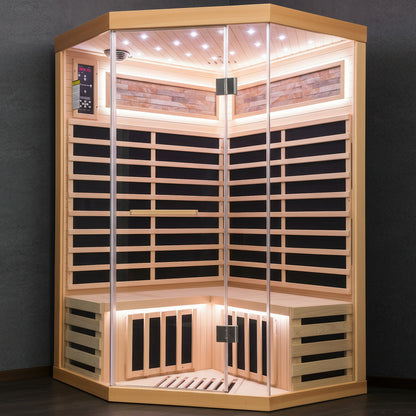 Canadian Hemlock Two-Person Sauna with Starry Sky Lighting