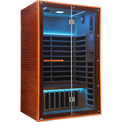 Canadian Hemlock Two-Person Sauna with Carbon Heating Panels