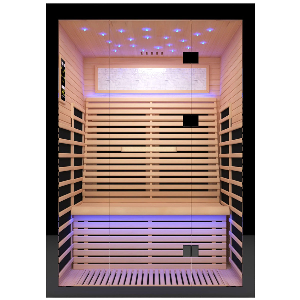 2-Person Hemlock Far Infrared Sauna with Starry Sky Lighting