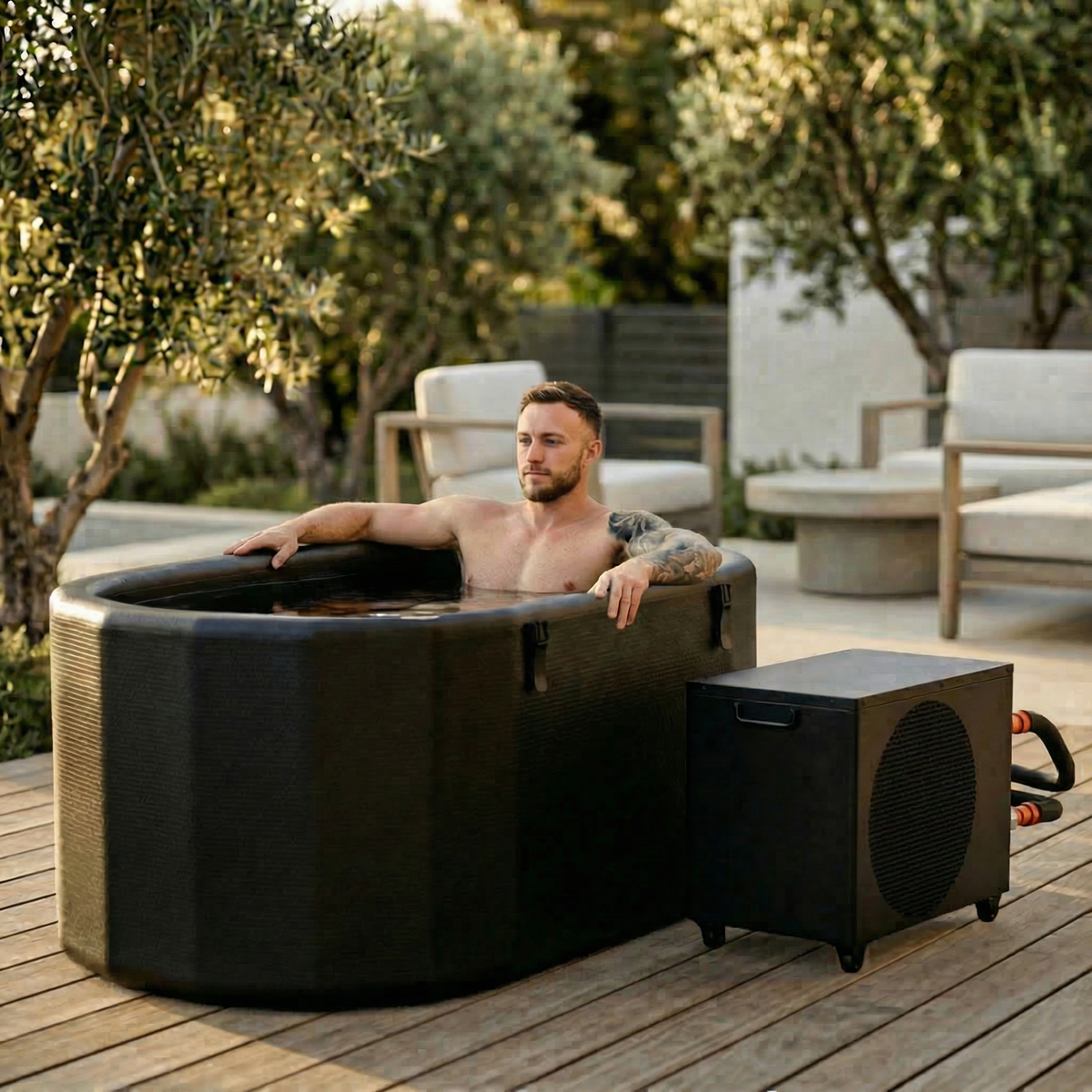 XXL Inflatable Cold Plunge Tub – 216 Gallon Chiller-Ready Design